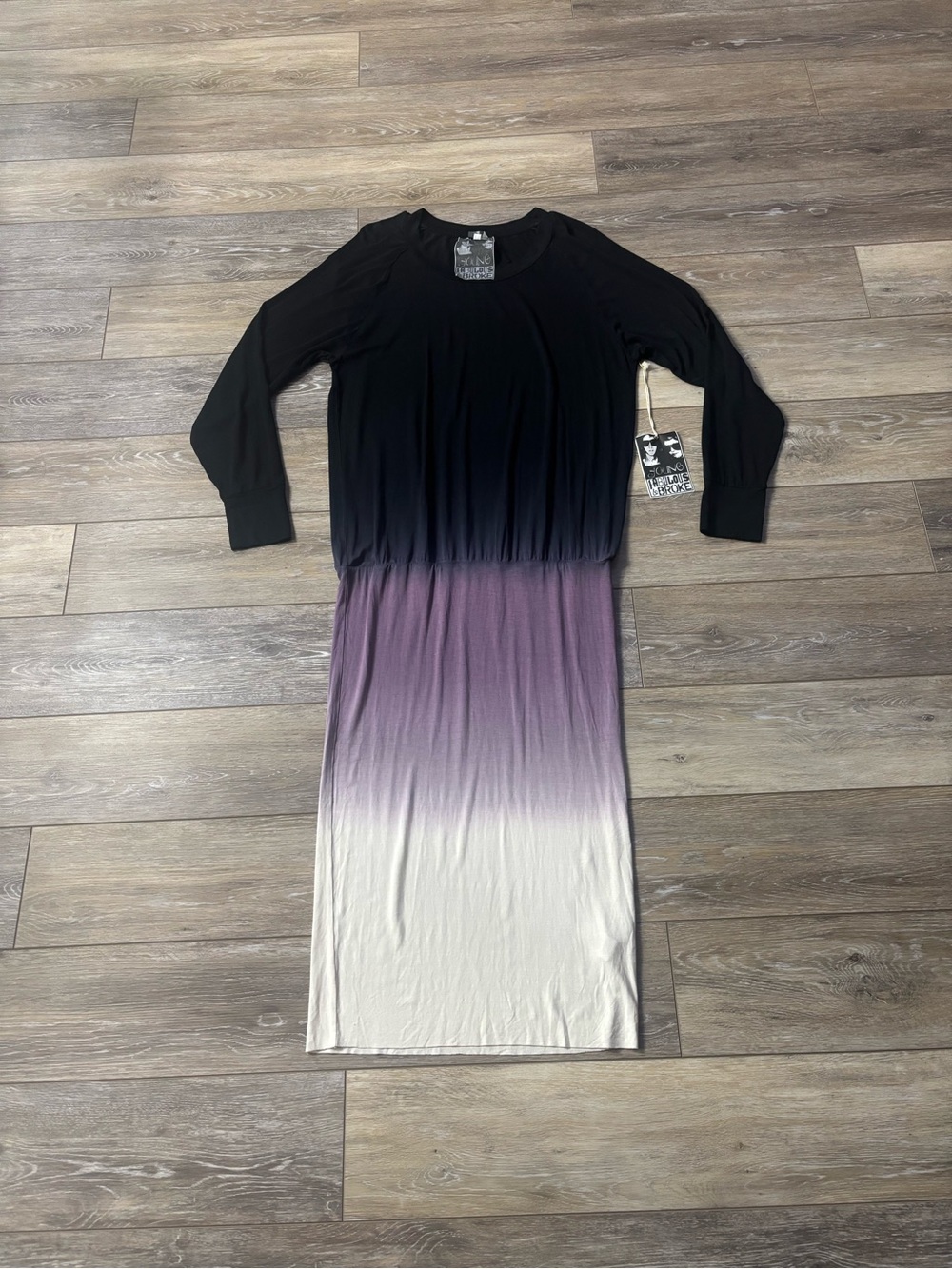 Young Fabulous & Broke Dress Sz L Purple Ombré Date Office Casual Chic City NWT